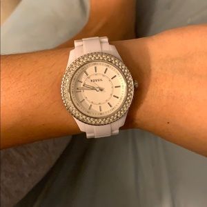 White fossil watch
